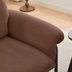 Hyleory Moore Chaise d'appoint en Métal Rembourrée en Laine d'Agneau pour Chambre à Coucher, Zone d'Accueil, Salle de Lecture, Salon (lot de 2)