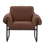 Hyleory Moore Chaise d'appoint en Métal Rembourrée en Laine d'Agneau pour Chambre à Coucher, Zone d'Accueil, Salle de Lecture, Salon (lot de 2)