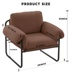 Hyleory Moore Chaise d'appoint en Métal Rembourrée en Laine d'Agneau pour Chambre à Coucher, Zone d'Accueil, Salle de Lecture, Salon (lot de 2)