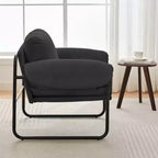 Hyleory Moore Chaise d'appoint en Métal Rembourrée en Laine d'Agneau pour Chambre à Coucher, Zone d'Accueil, Salle de Lecture, Salon (lot de 2)