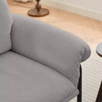 Hyleory Moore Chaise d'appoint en Métal Rembourrée en Laine d'Agneau pour Chambre à Coucher, Zone d'Accueil, Salle de Lecture, Salon (lot de 2)