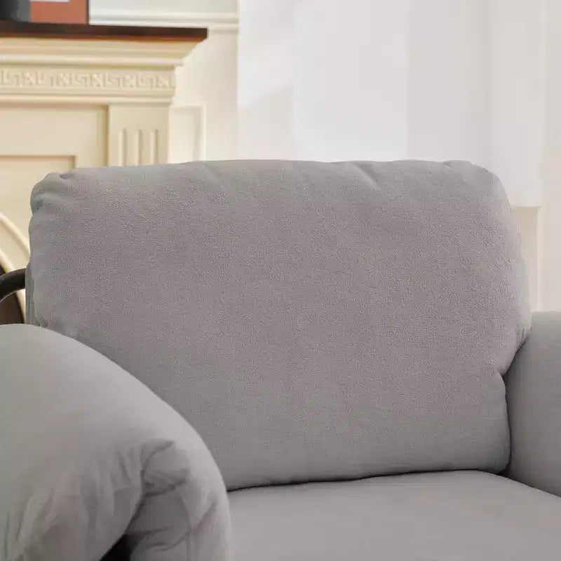Hyleory Moore Chaise d'appoint en Métal Rembourrée en Laine d'Agneau pour Chambre à Coucher, Zone d'Accueil, Salle de Lecture, Salon (lot de 2)