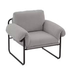 Hyleory Moore Chaise d'appoint en Métal Rembourrée en Laine d'Agneau pour Chambre à Coucher, Zone d'Accueil, Salle de Lecture, Salon (lot de 2)