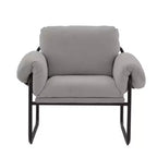 Hyleory Moore Chaise d'appoint en Métal Rembourrée en Laine d'Agneau pour Chambre à Coucher, Zone d'Accueil, Salle de Lecture, Salon (lot de 2)