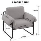Hyleory Moore Chaise d'appoint en Métal Rembourrée en Laine d'Agneau pour Chambre à Coucher, Zone d'Accueil, Salle de Lecture, Salon (lot de 2)