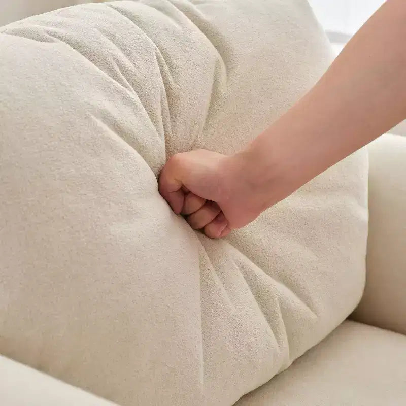 Hyleory Moore Chaise d'appoint en Métal Rembourrée en Laine d'Agneau pour Chambre à Coucher, Zone d'Accueil, Salle de Lecture, Salon (lot de 2)