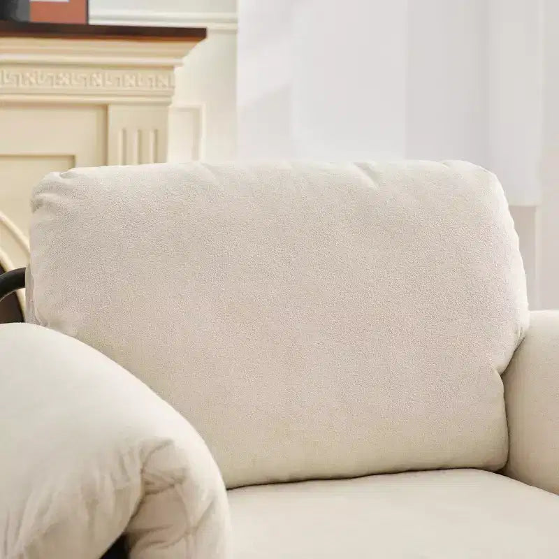 Hyleory Moore Chaise d'appoint en Métal Rembourrée en Laine d'Agneau pour Chambre à Coucher, Zone d'Accueil, Salle de Lecture, Salon (lot de 2)