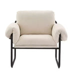 Hyleory Moore Chaise d'appoint en Métal Rembourrée en Laine d'Agneau pour Chambre à Coucher, Zone d'Accueil, Salle de Lecture, Salon (lot de 2)
