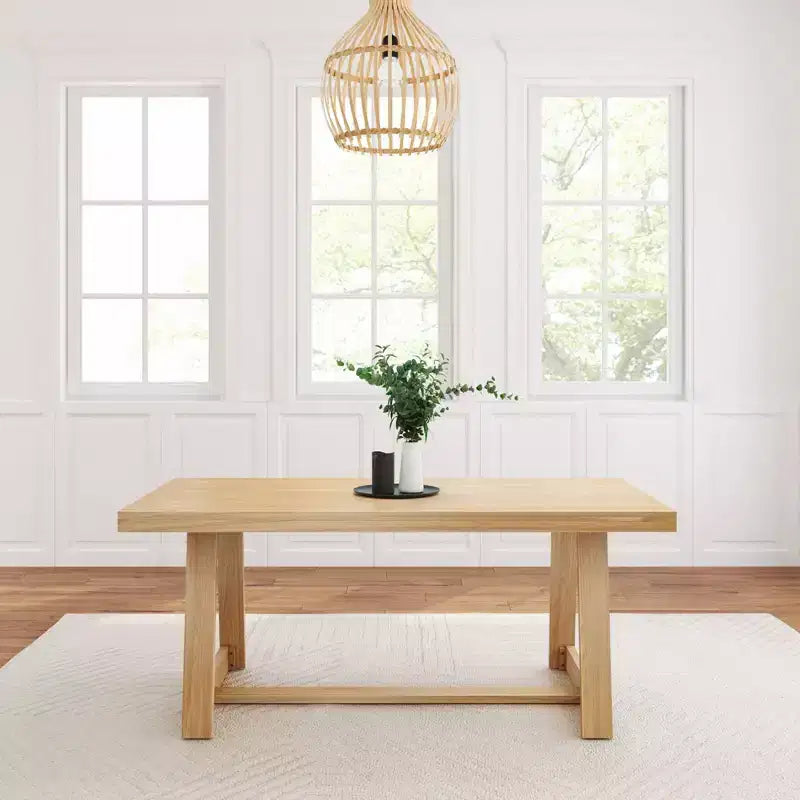 Table à manger Plank+Beam 72 pour 6, table de cuisine en bois massif de style ferme classique