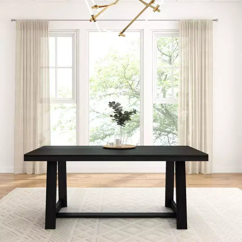 Table à manger Plank+Beam 72 pour 6, table de cuisine en bois massif de style ferme classique