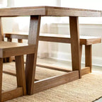 Table à manger Plank+Beam 72 pour 6, table de cuisine en bois massif de style ferme classique