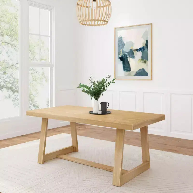 Table à manger Plank+Beam 72 pour 6, table de cuisine en bois massif de style ferme classique