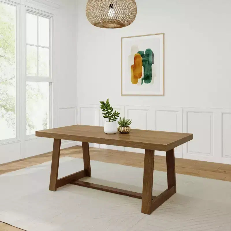 Table à manger Plank+Beam 72 pour 6, table de cuisine en bois massif de style ferme classique