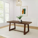 Table à manger Plank+Beam 72 pour 6, table de cuisine en bois massif de style ferme classique
