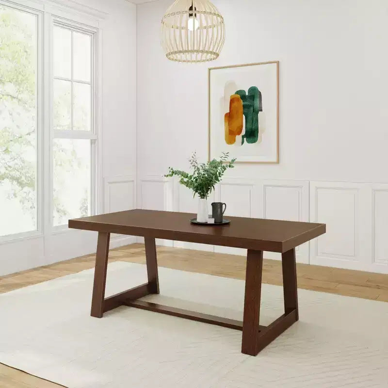 Table à manger Plank+Beam 72 pour 6, table de cuisine en bois massif de style ferme classique