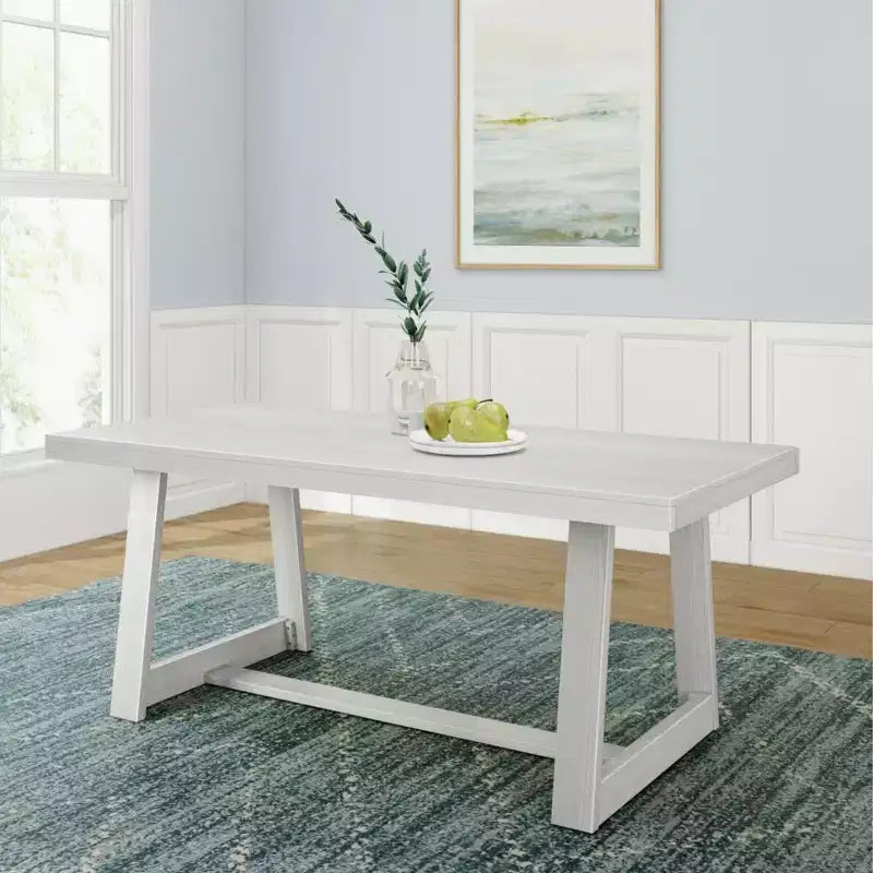Table à manger Plank+Beam 72 pour 6, table de cuisine en bois massif de style ferme classique