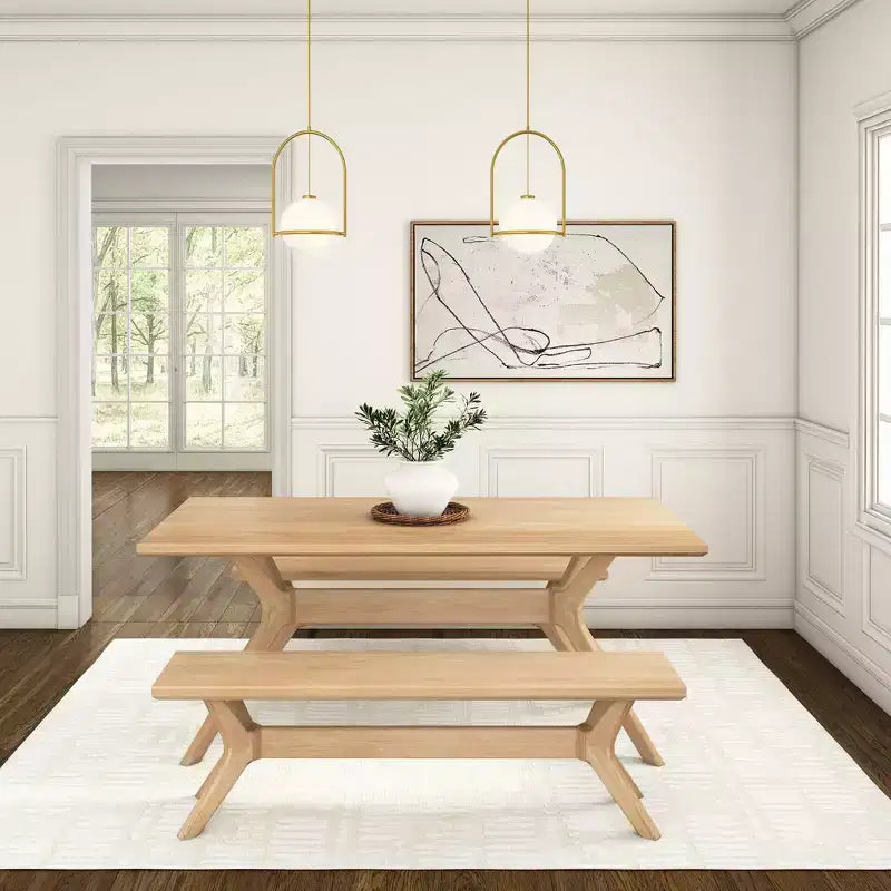 Banc de salle à manger Verso en bois massif Plank+Beam, banc d'entrée 60, banc de pièce minimaliste