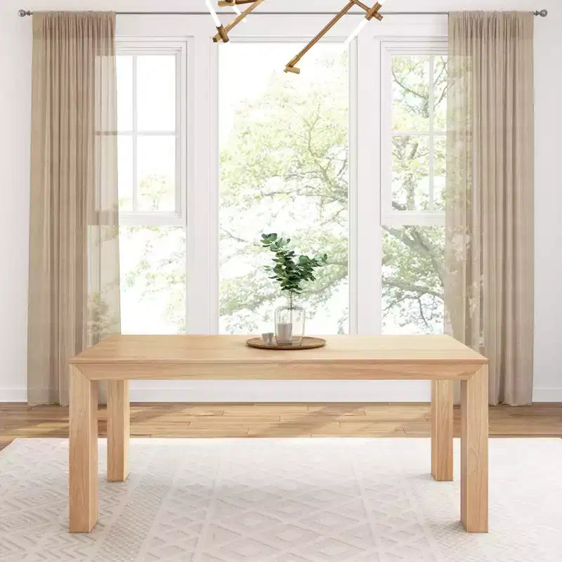 Plank+Beam 72 Table à manger moderne pour 6 personnes, table à manger rectangulaire en bois massif pour cuisine/salle à manger