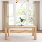 Plank+Beam 72 Table à manger moderne pour 6 personnes, table à manger rectangulaire en bois massif pour cuisine/salle à manger