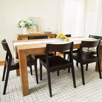 Plank+Beam 72 Table à manger moderne pour 6 personnes, table à manger rectangulaire en bois massif pour cuisine/salle à manger