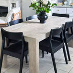 Plank+Beam 72 Table à manger moderne pour 6 personnes, table à manger rectangulaire en bois massif pour cuisine/salle à manger