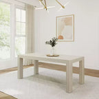 Plank+Beam 72 Table à manger moderne pour 6 personnes, table à manger rectangulaire en bois massif pour cuisine/salle à manger