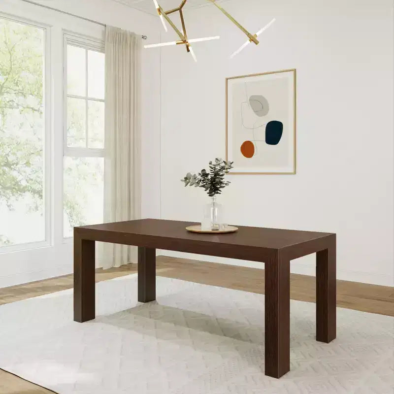 Plank+Beam 72 Table à manger moderne pour 6 personnes, table à manger rectangulaire en bois massif pour cuisine/salle à manger
