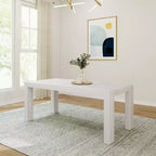 Plank+Beam 72 Table à manger moderne pour 6 personnes, table à manger rectangulaire en bois massif pour cuisine/salle à manger