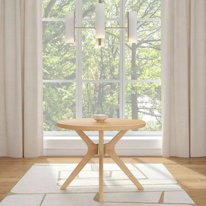 Table à manger ronde Plank+Beam Verso, 38 po, en bois massif, pour cuisine et salle à manger