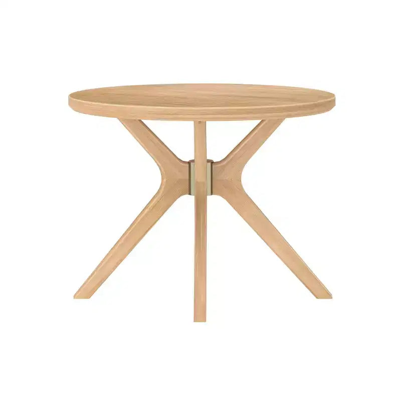 Table à manger ronde Plank+Beam Verso, 38 po, en bois massif, pour cuisine et salle à manger
