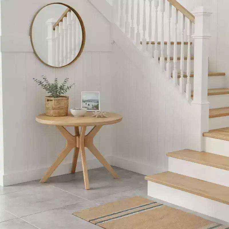 Table à manger ronde Plank+Beam Verso, 38 po, en bois massif, pour cuisine et salle à manger