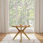 Table à manger ronde Plank+Beam Verso, 38 po, en bois massif, pour cuisine et salle à manger