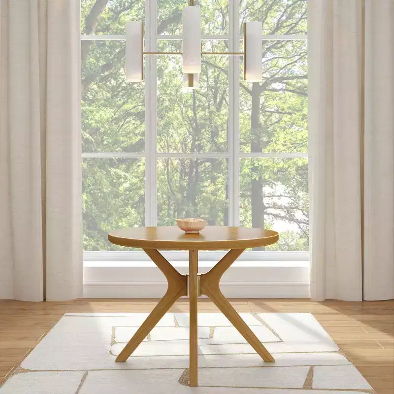 Table à manger ronde Plank+Beam Verso, 38 po, en bois massif, pour cuisine et salle à manger