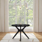 Table à manger ronde Plank+Beam Verso, 38 po, en bois massif, pour cuisine et salle à manger