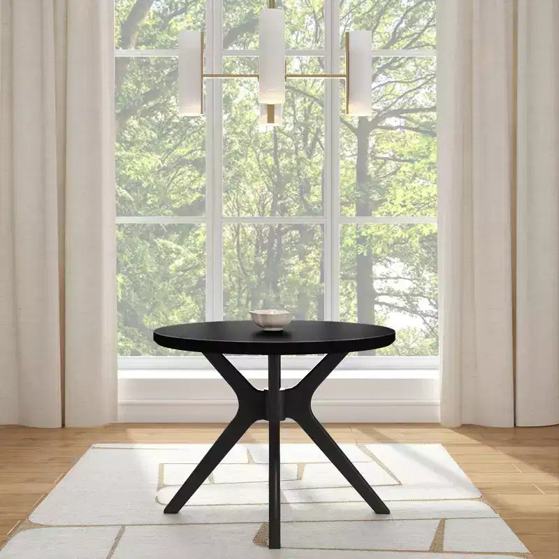 Table à manger ronde Plank+Beam Verso, 38 po, en bois massif, pour cuisine et salle à manger