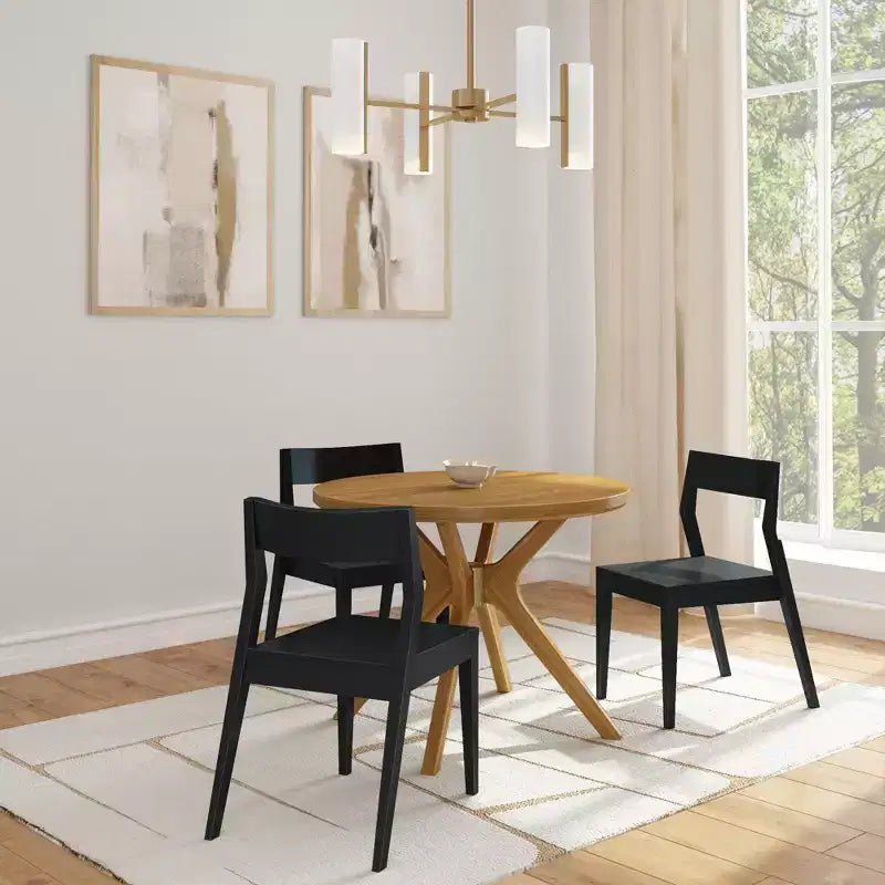 Table à manger ronde Plank+Beam Verso, 38 po, en bois massif, pour cuisine et salle à manger