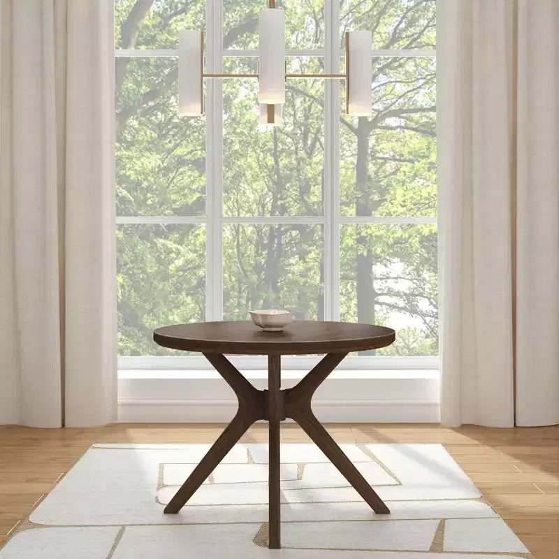 Table à manger ronde Plank+Beam Verso, 38 po, en bois massif, pour cuisine et salle à manger
