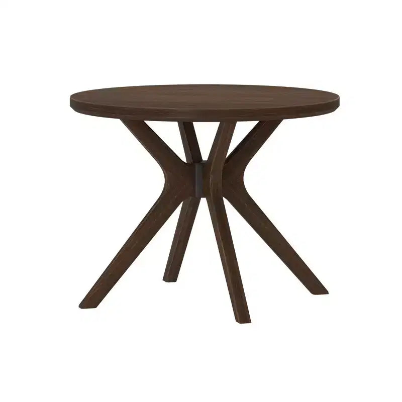 Table à manger ronde Plank+Beam Verso, 38 po, en bois massif, pour cuisine et salle à manger