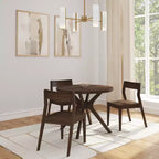 Table à manger ronde Plank+Beam Verso, 38 po, en bois massif, pour cuisine et salle à manger