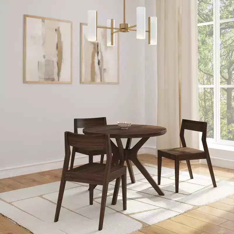 Table à manger ronde Plank+Beam Verso, 38 po, en bois massif, pour cuisine et salle à manger