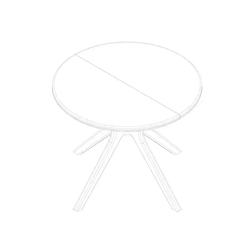 Table à manger ronde Plank+Beam Verso, 38 po, en bois massif, pour cuisine et salle à manger
