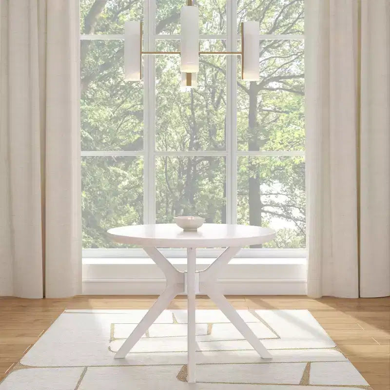 Table à manger ronde Plank+Beam Verso, 38 po, en bois massif, pour cuisine et salle à manger