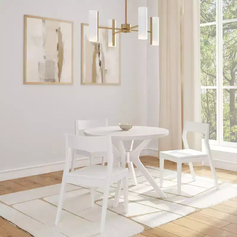 Table à manger ronde Plank+Beam Verso, 38 po, en bois massif, pour cuisine et salle à manger