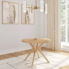 Table à manger ronde Plank+Beam Verso, 38 po, en bois massif, pour cuisine et salle à manger