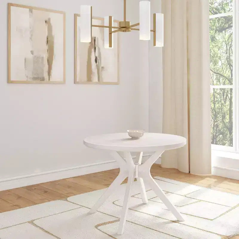 Table à manger ronde Plank+Beam Verso, 38 po, en bois massif, pour cuisine et salle à manger