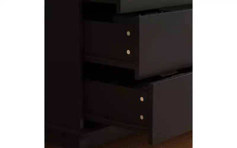 Commode de chambre à 10 tiroirs Famapy, finition peinture noire