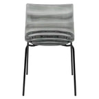 LeisureMod Astor Chaises de salle à manger en plastique, lot de 4, design ondulation d'eau avec pieds en acier inoxydable noir, chaises d'appoint modernes pour cuisine, salle à manger