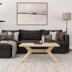 Table basse rectangulaire en bois massif Plank+Beam avec pieds en croix, table basse 40 pour salon