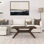 Table basse rectangulaire en bois massif Plank+Beam avec pieds en croix, table basse 40 pour salon