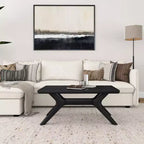 Table basse rectangulaire en bois massif Plank+Beam avec pieds en croix, table basse 40 pour salon